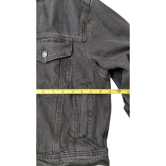 Joe Fresh Charcoal Black Denim Oversized Trucker Jacket - Picture 3 of 6